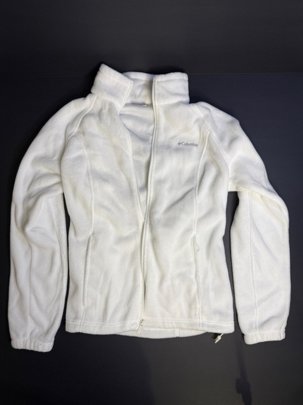 Columbia Womens Benton Springs Full Zip Fleece Jacket White Large Outdoor Soft